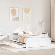 vidaXL Sängram utan madrass vit 100x200 cm massiv furu