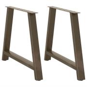 vidaXL Matbordsben A-formade 2 st 90x(72-73) cm stål