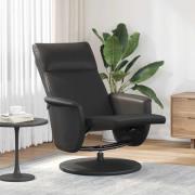 vidaXL Reclinerfåtölj med fotstöd svart konstläder
