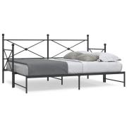 vidaXL Dagbädd med rull utan madrass svart 80x200 cm stål