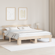 vidaXL Sängram med Sänggavel 180x200 cm Massivt Trä Tall