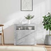 vidaXL Skänk med LED-belysning betonggrå 80x35x75 cm