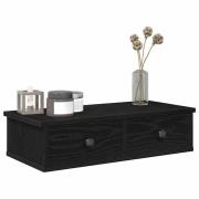 vidaXL Vägghylla med lådor svart 60x28x15 cm konstruerat trä