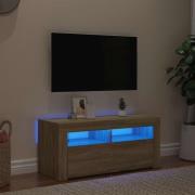 vidaXL TV-bänk med LED-belysning sonoma-ek 90x35x40 cm