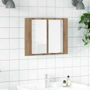 vidaXL Spegelskåp med LED artisan ek 60x12x45 cm konstruerat trä