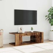 vidaXL TV-bänk med LED-lampor åldrat trä 90x39x30 cm konstruerat trä