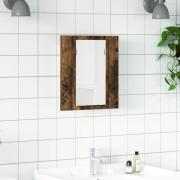 vidaXL Spegelskåp för badrum LED rökig ek 40x12x45 cm konstruerat trä