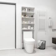 vidaXL Tvättmaskinsskåp vit högglans 64x24x190 cm