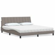 vidaXL Säng med madrass taupe 180x200 cm tyg