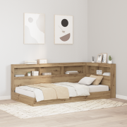 vidaXL Förvaringshuvudgavel med hylla artisan ek 75 cm Konstruerat trä