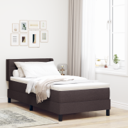 vidaXL Bäddfjäder med huvudgavel Mörkbrun 100 x 200 cm Tyg och skum