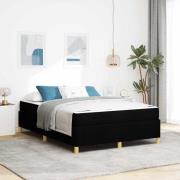 vidaXL Sängram med madrass Svart 160 x 200 cm tyg