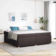 vidaXL Sängram med madrass Mörkbrun 200 x 200 cm tyg
