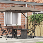 vidaXL Roma Parasol Taupe Large Polyester & Stål