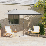 vidaXL Trädgårdsparasol Sand 380 x 196 x 235 cm Pulverlackerad stål