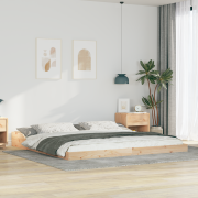 vidaXL Sängram Brun 200 x 220 cm Massiv furu