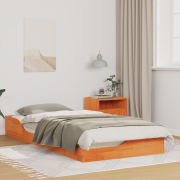 vidaXL Sängram Vaxbrun 100 x 200 cm Massiv furu