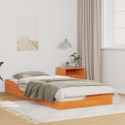 vidaXL Sängram Vaxbrun 80 x 210 cm Massivt trä