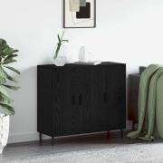 vidaXL Sideboard Svart 90 x 34 x 80 cm Konstruerat trä