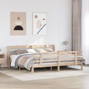 vidaXL Sängram med huvudgavel 200x200 cm massiv furu