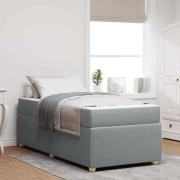 vidaXL Sängram med madrass Ljusgrå 100 x 200 cm tyg