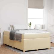 vidaXL Sängram med madrass Kräm 120 x 200 cm tyg