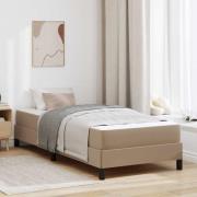 vidaXL Sängram med madrass Cappuccino 80 x 200 cm tyg