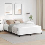 vidaXL Sängram med madrass Ren Vit 160 x 200 cm tyg