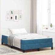 vidaXL Bäddfjäder med madrass Mörkblå 120 x 200 cm tyg