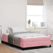 vidaXL Kontinentalsäng med madrass Rosa 120 x 200 cm Sammet