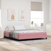 vidaXL Kontinentalsäng med madrass Rosa 180 x 220 cm Sammet