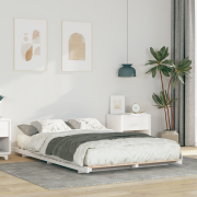 vidaXL Sängram Vit 120 x 200 cm Massiv furu
