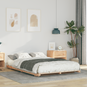 vidaXL Sängram Brun 135 x 190 cm Massiv furu