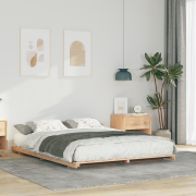 vidaXL Sängram Brun 140 x 210 cm Massiv furu