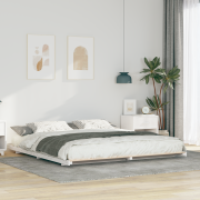 vidaXL Sängram Vit 200 x 210 cm Massiv furu