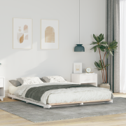 vidaXL Sängram Vit 160 x 220 cm Massiv furu
