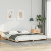 vidaXL Sängram Brun 200 x 220 cm Massiv furu