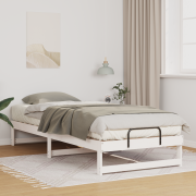 vidaXL Sängram med bärhandtag Vit 90 x 220 cm Massiv furu