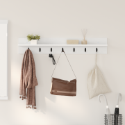 vidaXL Väggmonterad Klädhängare Vit 100 x 10.5 x 18 cm Konstruerat trä