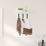 vidaXL Väggmonterad Klädhängare Vit 90 x 40 x 10 cm Konstruerat trä