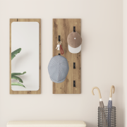 vidaXL Väggmonterad Klädhängare artisan ek 30 x 1.5 x 80 cm