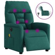 vidaXL Elektrisk massagefåtölj mörkgrön tyg