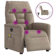 vidaXL Elektrisk massagefåtölj taupe mikrofibertyg