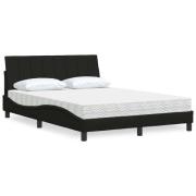 vidaXL Bed with Mattress "Hanko" Black 140x200 cm Fabric