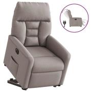 vidaXL Elektrisk reclinerfåtölj med uppresningshjälp taupe tyg