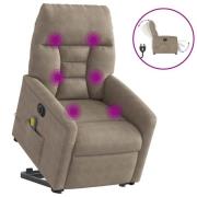 vidaXL Elektrisk massagefåtölj med uppresningshjälp mikrofibertyg