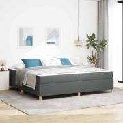 vidaXL Sängram med madrass Mörkgrå 200 x 200 cm tyg