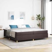 vidaXL Sängram med madrass Mörkbrun 200 x 200 cm tyg