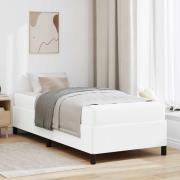 vidaXL Sängram med madrass Vit 90 x 190 cm tyg