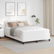 vidaXL Sängram med madrass Vit 160 x 200 cm Konstläder